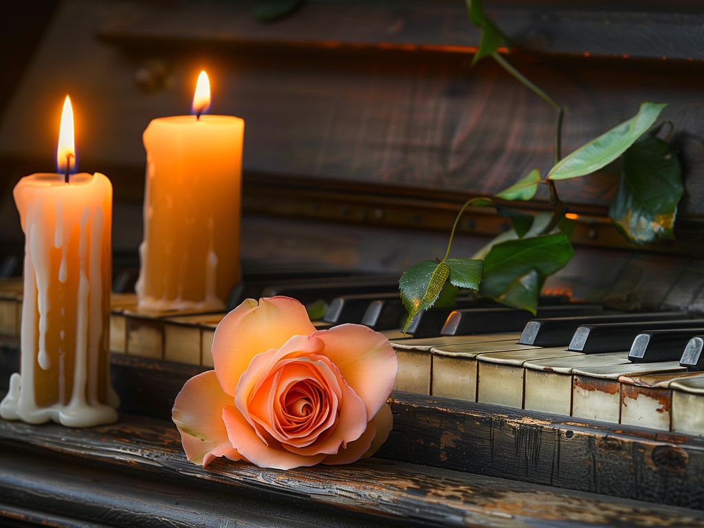 candles and piano music