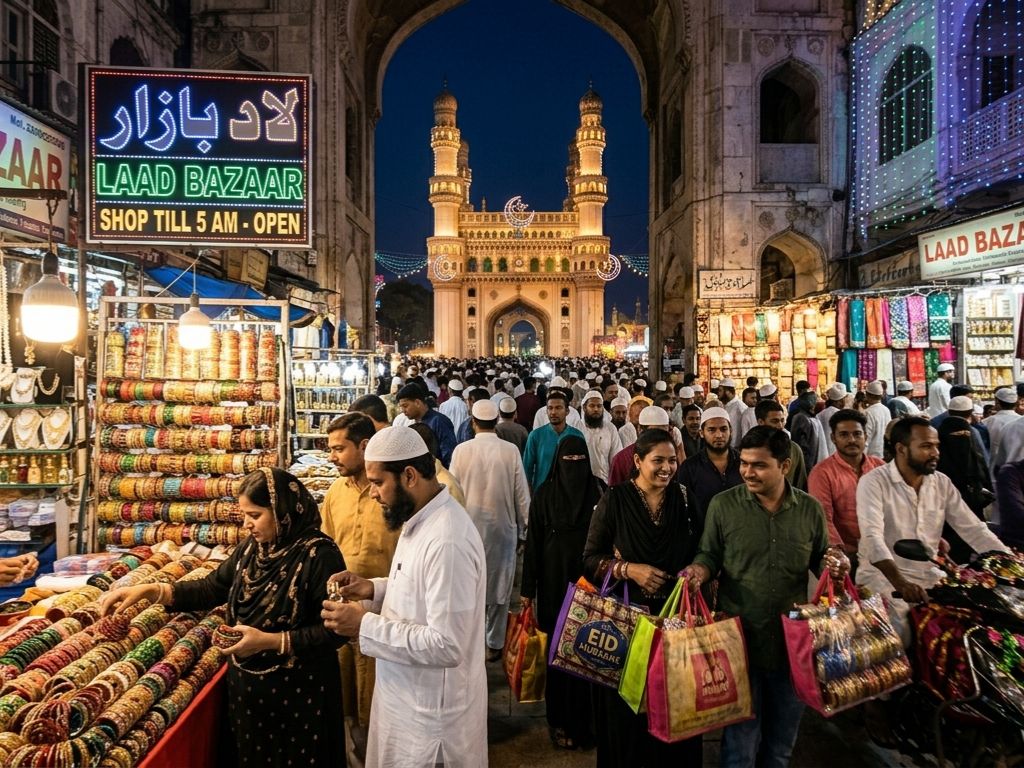 Late-Night Eid Shopping at Laad Bazaar Hyderabad &ndash; Open Till 5 AM
